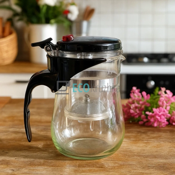 Чайник для заварювання скляний 500 мл Прозорий Edenberg ... Чайник для заварювання скляний 500 мл Прозорий Edenberg ...