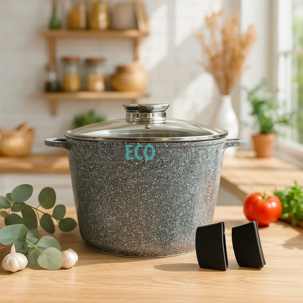 Каструля-казан 10л Edenberg з гранітним покриттям та скл ... Каструля-казан 10л Edenberg з гранітним покриттям та скл ...