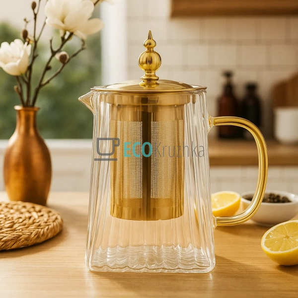 Чайник скляний 700мл заварювальний з металевим фільтром  ... Чайник скляний 700мл заварювальний з металевим фільтром  ...