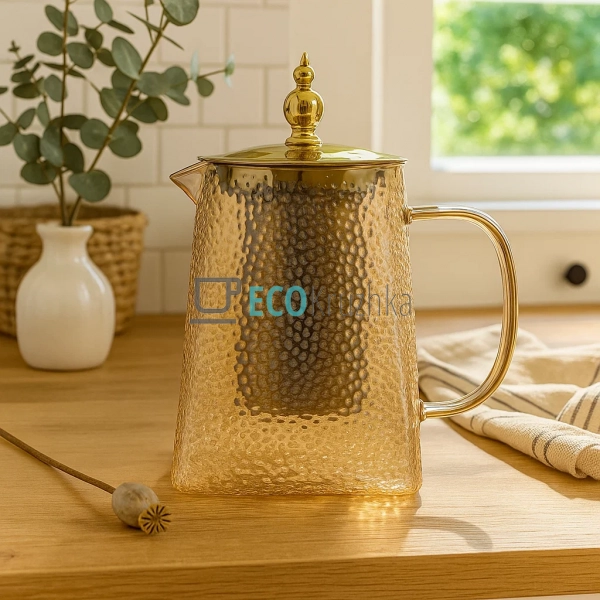 Чайник скляний 750мл заварювальний з металевим фільтром  ... Чайник скляний 750мл заварювальний з металевим фільтром  ...