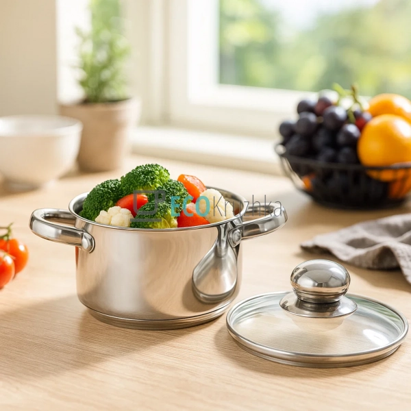 Каструля Edenberg з нержавіючої сталі з кришкою 1.3 л EB ...