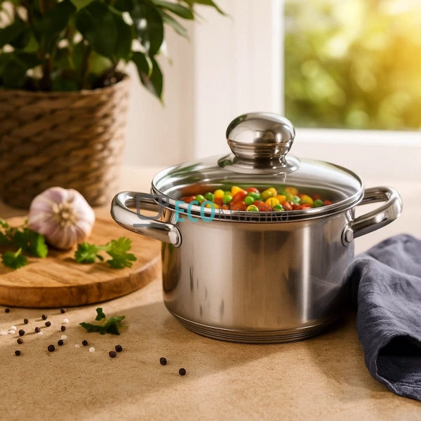 Каструля Edenberg з нержавіючої сталі з кришкою 1.3 л EB ...