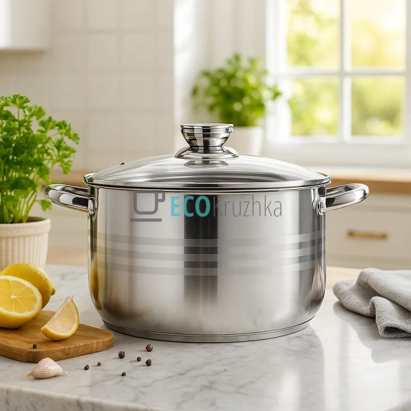 Каструля нержавіюча 14.9 л професійна з кришкою Edenberg ... Каструля нержавіюча 14.9 л професійна з кришкою Edenberg ...