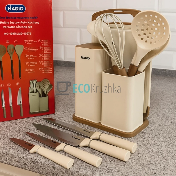 Набір кухонного приладдя силіконових 12 штук Бежевий Mag ... Набір кухонного приладдя силіконових 12 штук Бежевий Mag ...