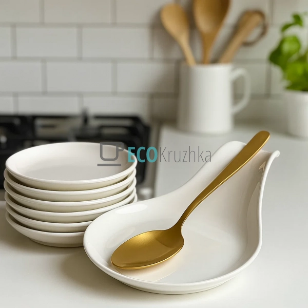 Кухонна підставка під ложку з порцеляни, біла, 25 см (98 ... Кухонна підставка під ложку з порцеляни, біла, 25 см (98 ...