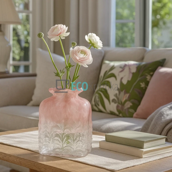 Скляна ваза ручної роботи для квітів Incanto Rosa 23 см  ...