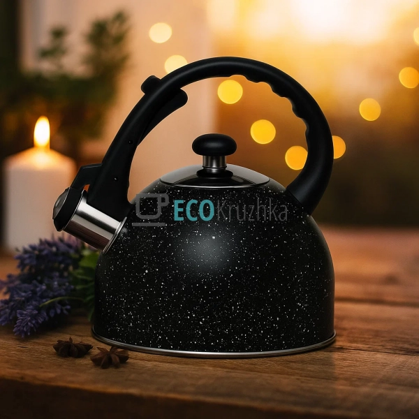 Чайник Edenberg Чорний 1.5л із нержавіючої сталі із свис ...