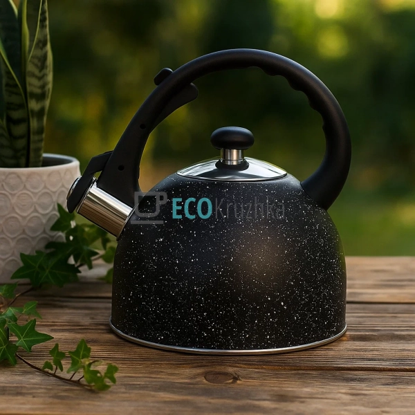 Чайник Edenberg Чорний 1.5л із нержавіючої сталі із свис ...