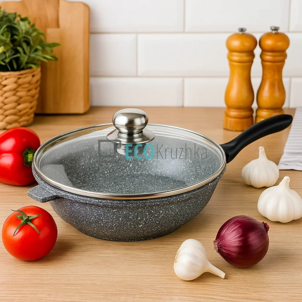 Глибока сковорода з гранітним покриттям Edenberg 24 см ( ...