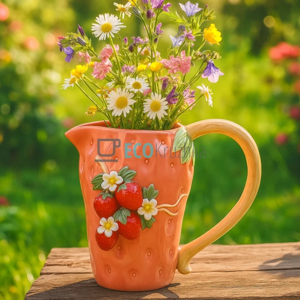 Ваза-глечик порцелянова Strawberry 26 см х 17 см х 22.5  ...