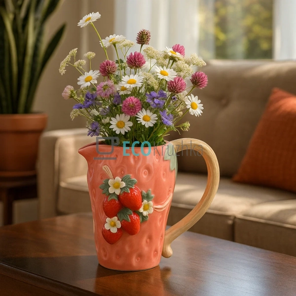 Ваза-глечик порцелянова Strawberry 26 см х 17 см х 22.5  ...