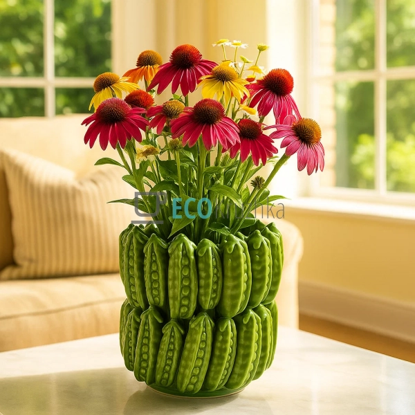 Декоративна порцелянова ваза Peas зелена 17×17 см (457-3 ...