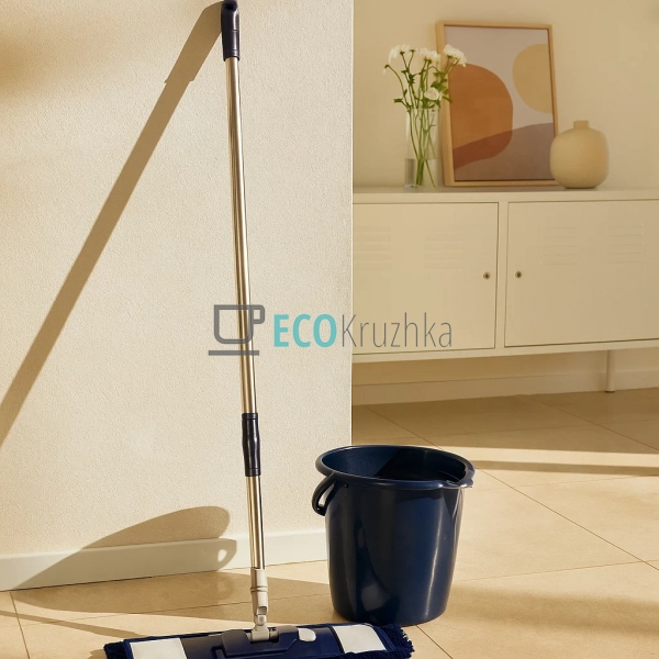 Телескопічна мікрофіброва швабра A‑PLUS 34 см синя 4515 ... Телескопічна мікрофіброва швабра A‑PLUS 34 см синя 4515 ...