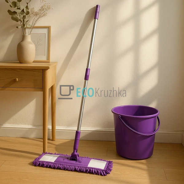 Телескопічна мікрофіброва швабра A‑PLUS 34 см фіолетова ... Телескопічна мікрофіброва швабра A‑PLUS 34 см фіолетова ...