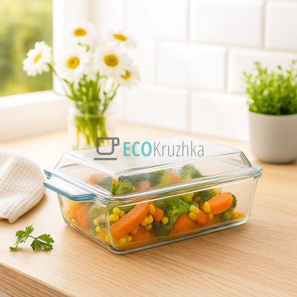 Скляна форма для запікання Edenberg 2 л прямокутна термо ... Скляна форма для запікання Edenberg 2 л прямокутна термо ...