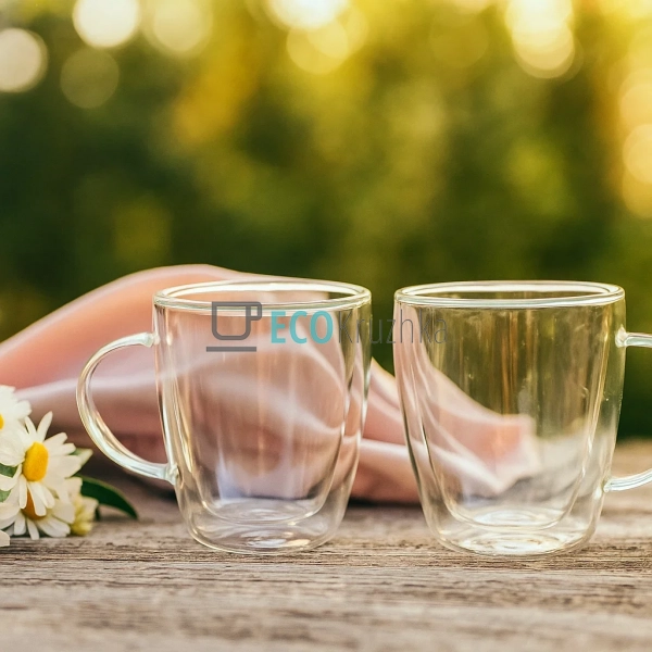 Набір чашок 2 шт 220 мл з подвійним дном Edenberg EB-195 ...