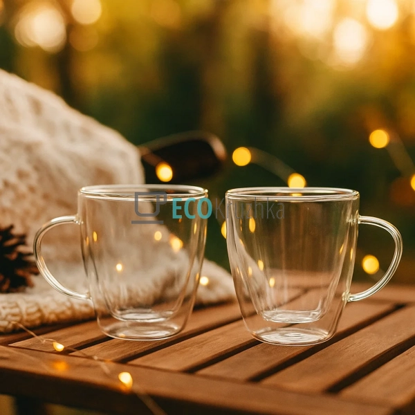 Набір чашок 2 шт 220 мл з подвійним дном Edenberg EB-195 ...