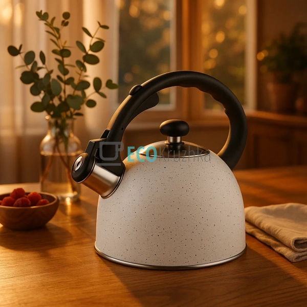 Чайник Edenberg Білий 1.5л із нержавіючої сталі із свист ... Чайник Edenberg Білий 1.5л із нержавіючої сталі із свист ...