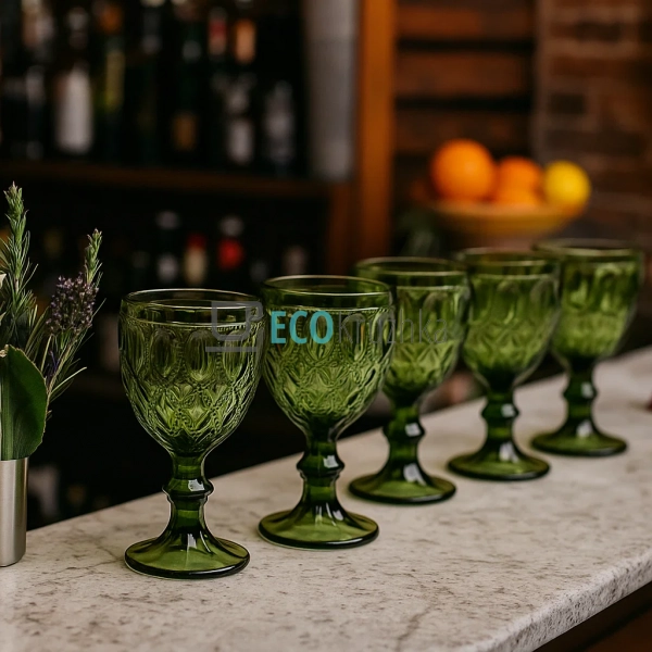 Набір келихів для вина оливковий 300 мл 6 шт (581-075)