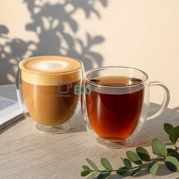 Набір чашок 2 шт 250 мл з подвійним дном Edenberg EB-19544