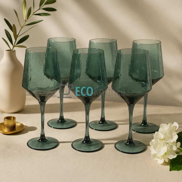 Набір келихів 6 шт  Дзеркальна бірюза 600 мл 