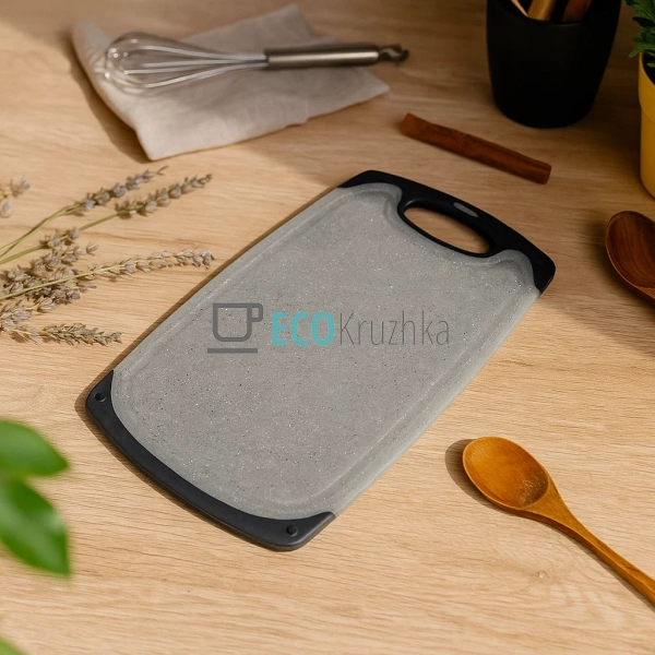 Дошка кухонна Мармурова Чорна 33 х 20 x 9 см FRU-775