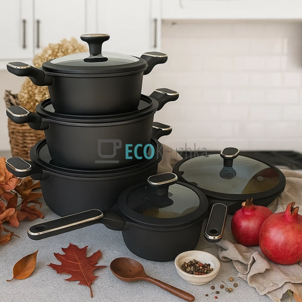 Набір посуду Edenberg з мармуровим антипригарним покритт ...