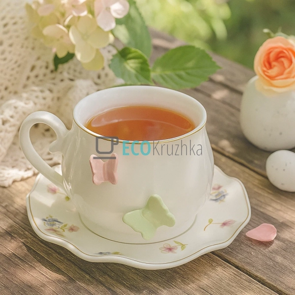 Чайний сервіз порцеляновий на 6 персон Метелик - чашки 2 ... Чайний сервіз порцеляновий на 6 персон Метелик - чашки 2 ...