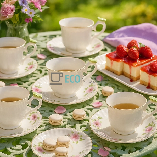 Чайний сервіз порцеляновий на 6 персон Метелик Floral -  ... Чайний сервіз порцеляновий на 6 персон Метелик Floral -  ...