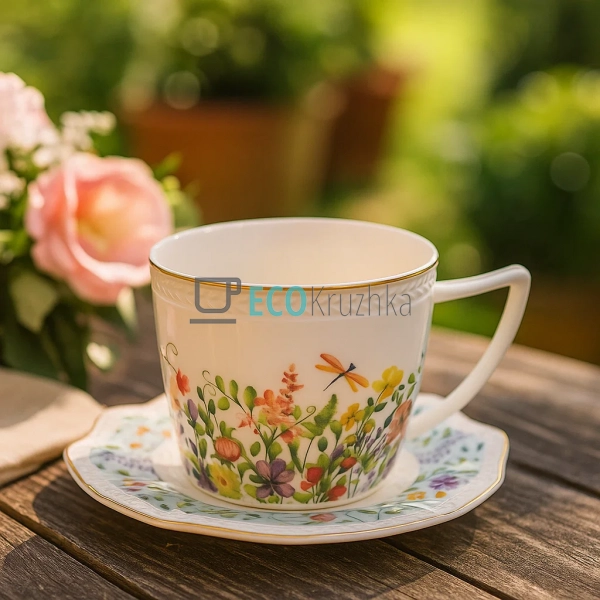 Чайний сервіз порцеляновий на 6 персон Floral - чашки 25 ... Чайний сервіз порцеляновий на 6 персон Floral - чашки 25 ...