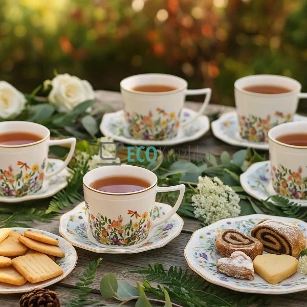 Чайний сервіз порцеляновий на 6 персон Floral - чашки 25 ... Чайний сервіз порцеляновий на 6 персон Floral - чашки 25 ...