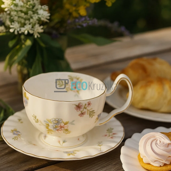 Чайний сервіз порцеляновий на 6 персон Вінтаж Floral - ч ... Чайний сервіз порцеляновий на 6 персон Вінтаж Floral - ч ...