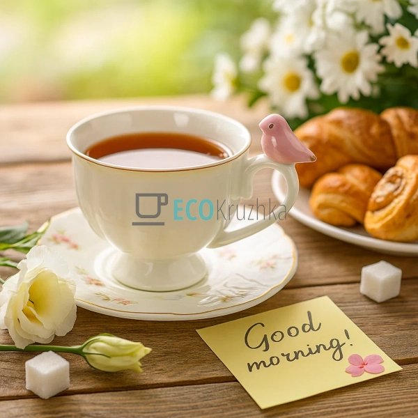 Чайний сервіз порцеляновий на 6 персон Пташка Floral - ч ... Чайний сервіз порцеляновий на 6 персон Пташка Floral - ч ...