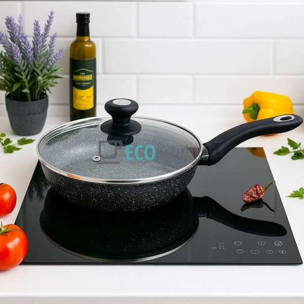 Сковорода 24 см з кришкою та мармуровим покриттям Edenbe ... Сковорода 24 см з кришкою та мармуровим покриттям Edenbe ...