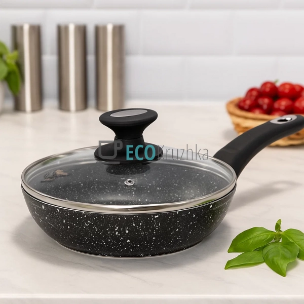Сковорода 26 см з кришкою та мармуровим покриттям Edenbe ... Сковорода 26 см з кришкою та мармуровим покриттям Edenbe ...