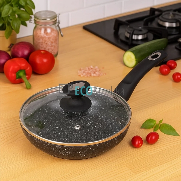 Сковорода 26 см з кришкою та мармуровим покриттям Edenbe ... Сковорода 26 см з кришкою та мармуровим покриттям Edenbe ...