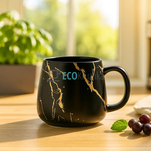 Кухоль порцеляновий Мармурова Розкіш, 450мл, Чорний із з ... Кухоль порцеляновий Мармурова Розкіш, 450мл, Чорний із з ...