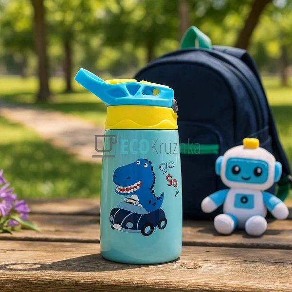 Термос дитячий поїлка з трубочкою 350 мл Динозавр (MT-34 ...