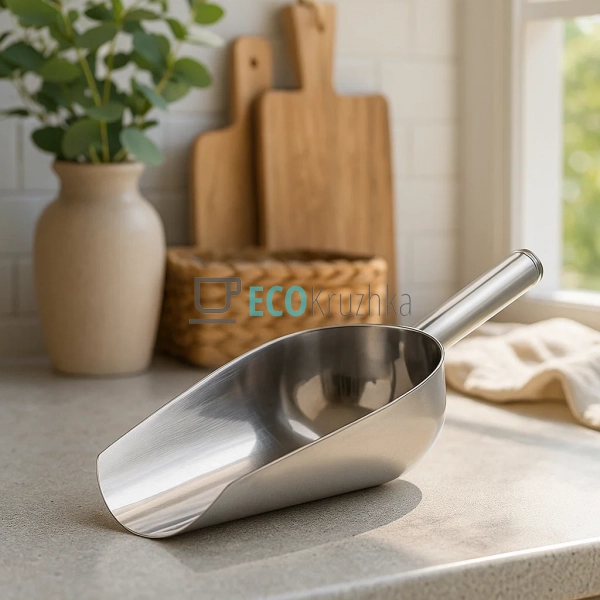 Совок для сипучих продуктів нержавіючий на 1000 гр. довж ...