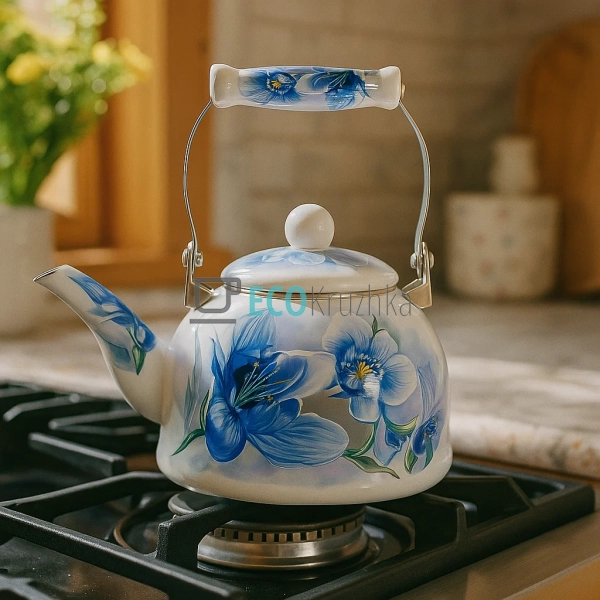 Чайник Емальований 2 л Орхідея (10/L)