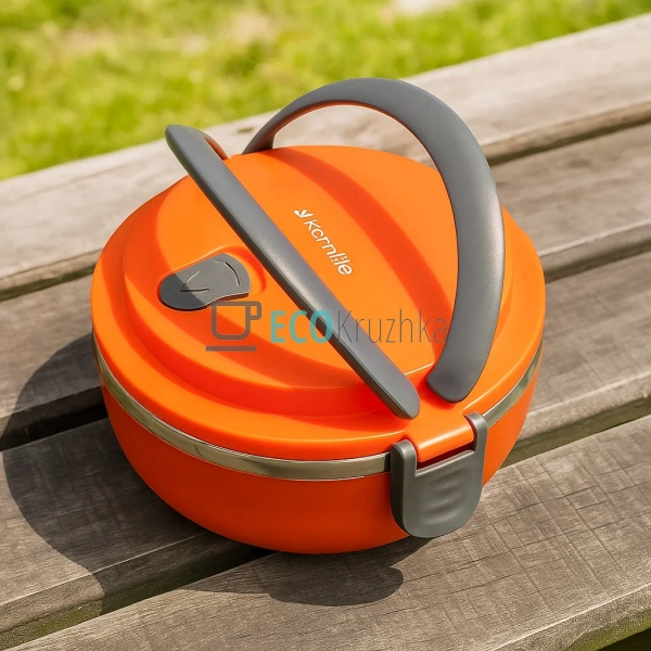 Ланч бокс нержавіючий Kamille 700мл Помаранчевий KM-2105