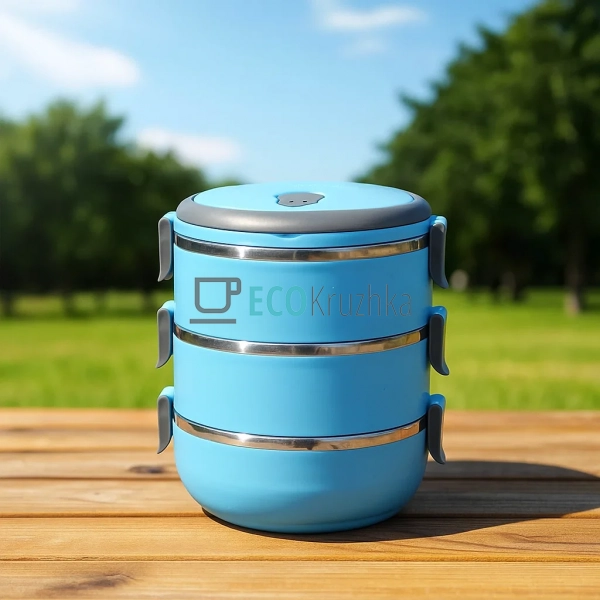 Ланч бокс обідній потрійний Kamille 3х700 мл Блакитний K ... Ланч бокс обідній потрійний Kamille 3х700 мл Блакитний K ...