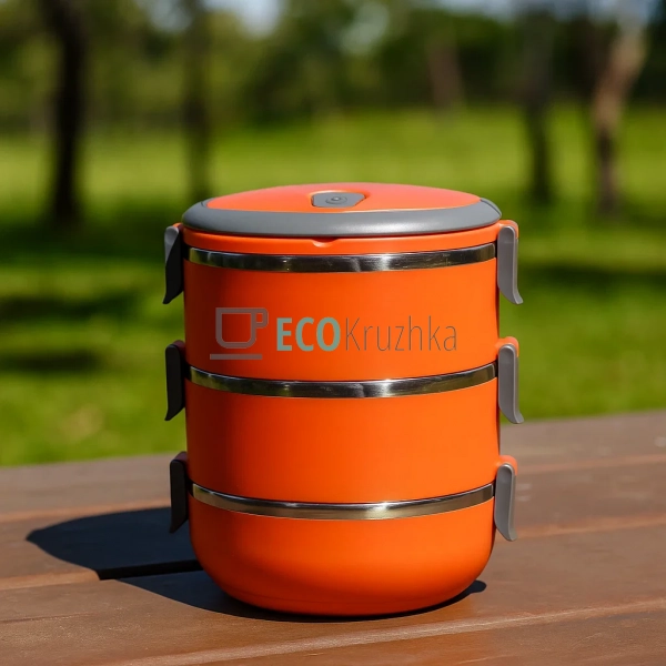 Ланч бокс обідній потрійний Kamille 3 х 700 мл Помаранче ... Ланч бокс обідній потрійний Kamille 3 х 700 мл Помаранче ...