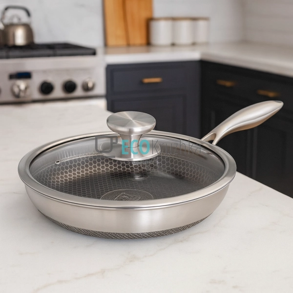 Глибока сковорода нержавіюча професійна з кришкою 26 х 5 ... Глибока сковорода нержавіюча професійна з кришкою 26 х 5 ...