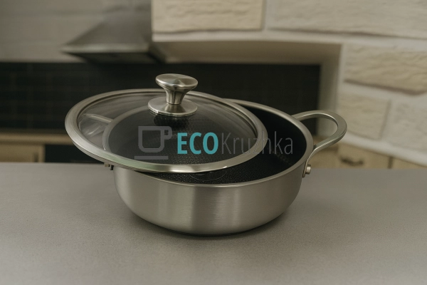 Сотейник нержавіючий професійний з кришкою 24 х 7 см Ede ... Сотейник нержавіючий професійний з кришкою 24 х 7 см Ede ...