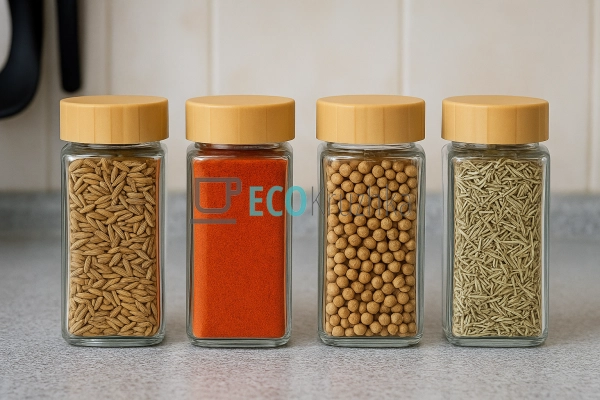 Набір баночок для спецій 120 мл із бамбуковими кришками  ...