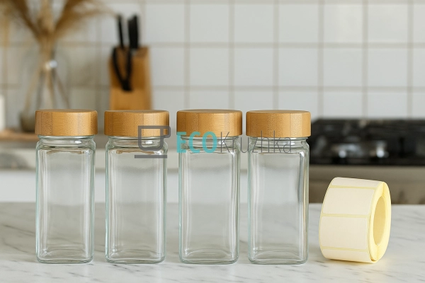 Набір баночок для спецій 120 мл із бамбуковими кришками  ...