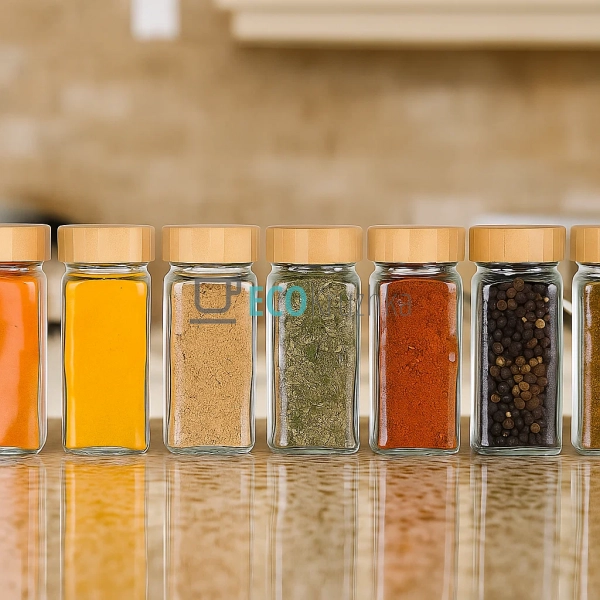 Набір баночок для спецій 120 мл із бамбуковими кришками  ...