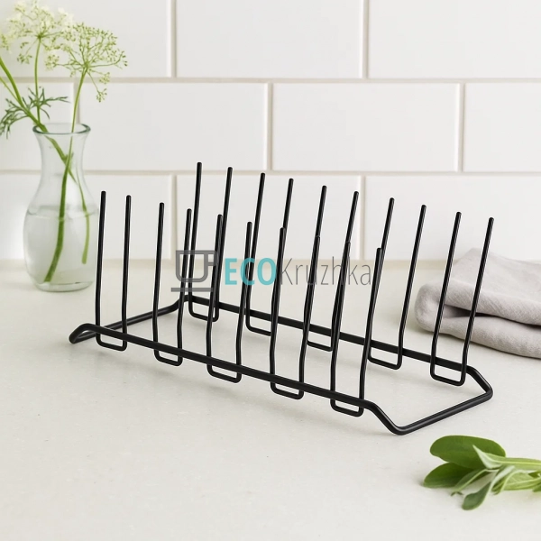 Підставка для кришок, обробних дошок та тарілок Чорна (A ...