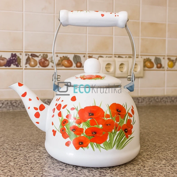 Чайник Емальований 2 л Маковий букет (41/L)